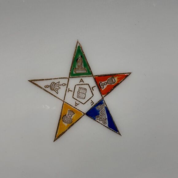 Vintage 1960s Royal Stafford OES Bone China Plate Masonic Eastern Star Gold Trim - Picture 4 of 9